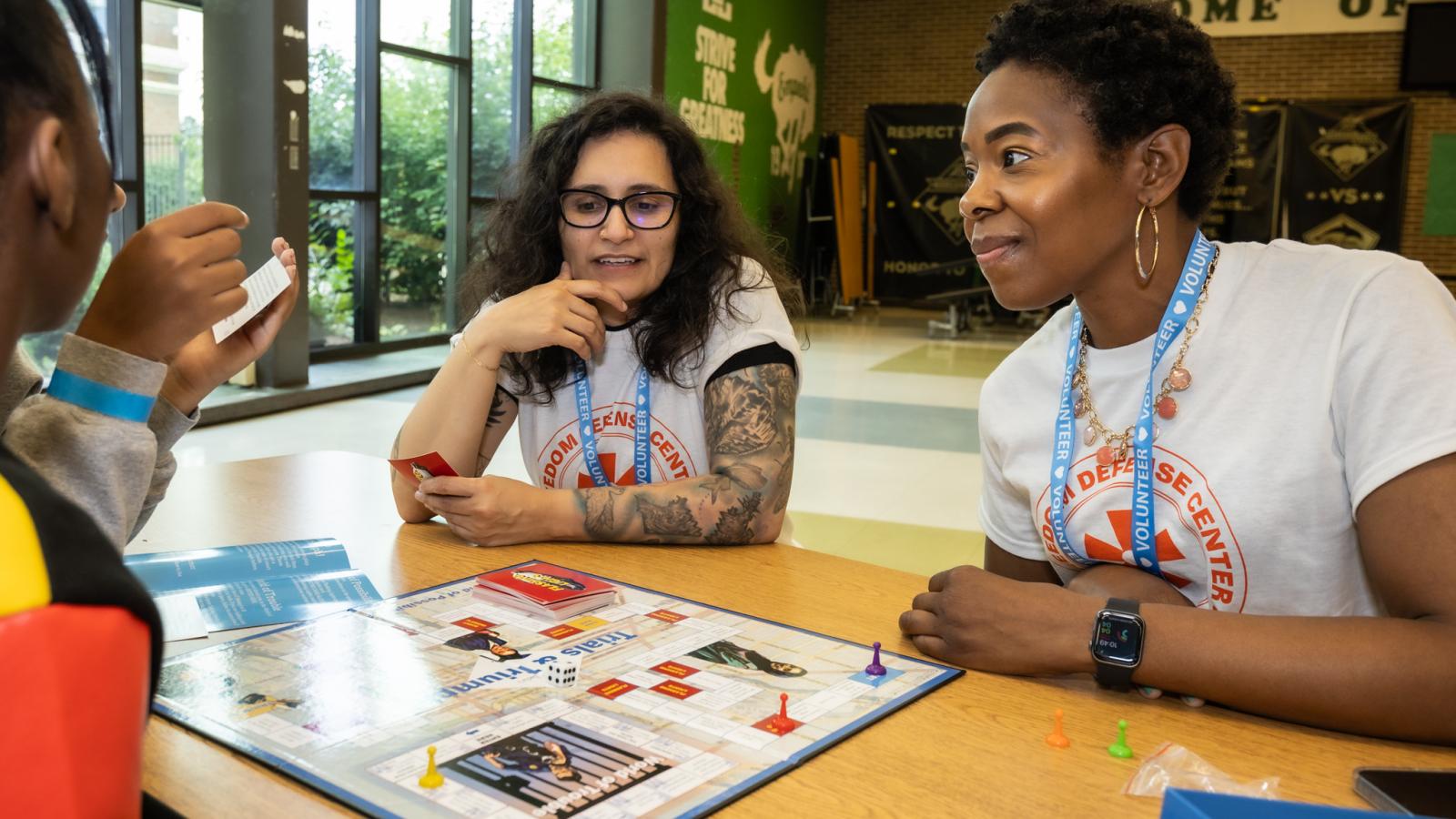 volunteers from the Cook County Public Defender's Office participate at Freedom Defense Camp in Roseland