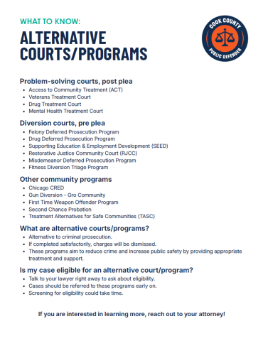 Thumbnail of "What to know: Alternative Courts-Programs" PDF